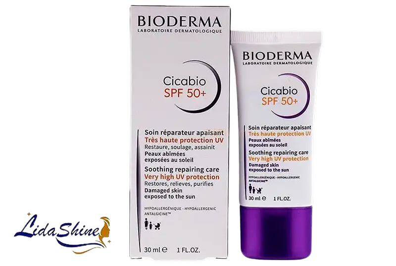 بایودرما کرم ترمیم کننده و ضد آفتاب سیکابیو SPF 50 مناسب پوستهای حساس 