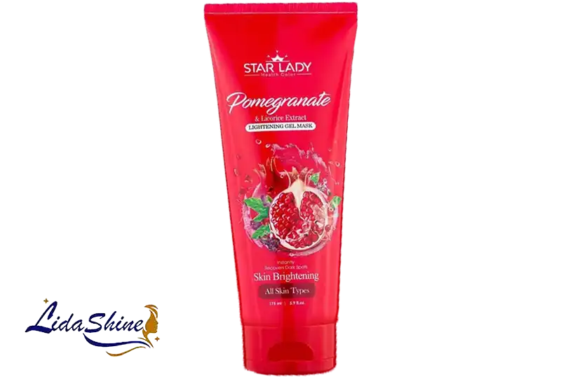  ماسک صورت استارلیدی مدل روشن کننده حاوی عصاره انار حجم 175 میلی لیتر